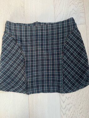 Urban Outfitters Dark Green Plaid Mini Skirt with Pink Checks